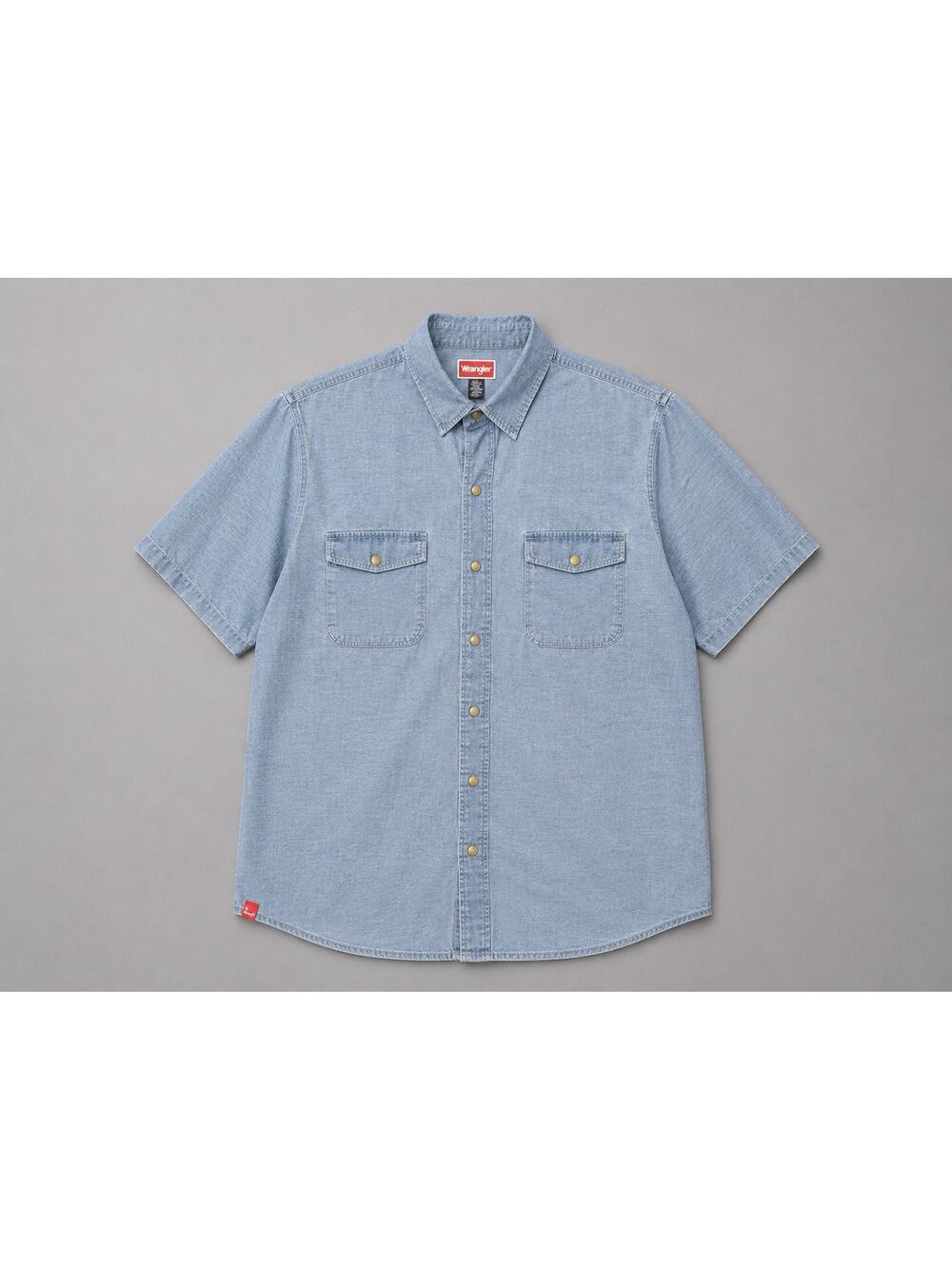 Wrangler Shirt short sleeve denim shirt with chest pockets Men's XXL